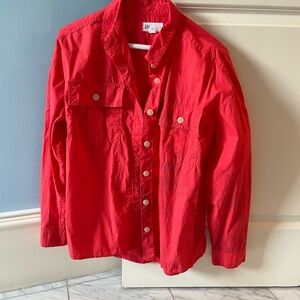 GAP Women's Orange Button-Up Blouse